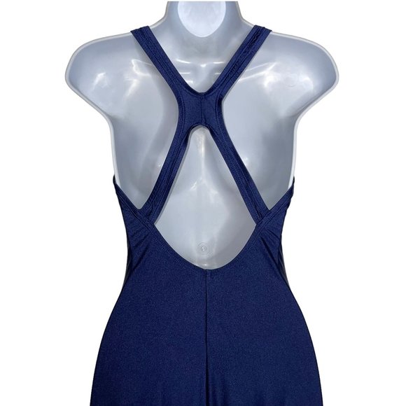NWOT Speedo Xtra Life Lycra One Piece Swimsuit Womens 12 Navy Swimwear Lined - Picture 7 of 9